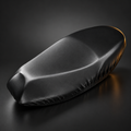 Housse de selle moto en simili cuir PU noir extensible, ourlet élastiqué